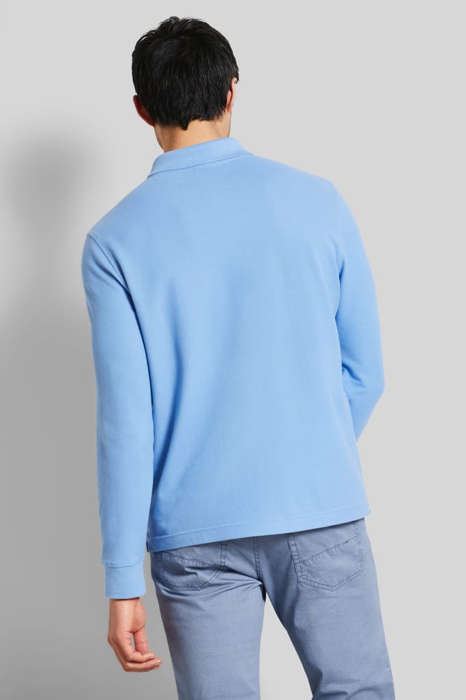 Bugatti Herren Polo met lange mouwen van puur katoen