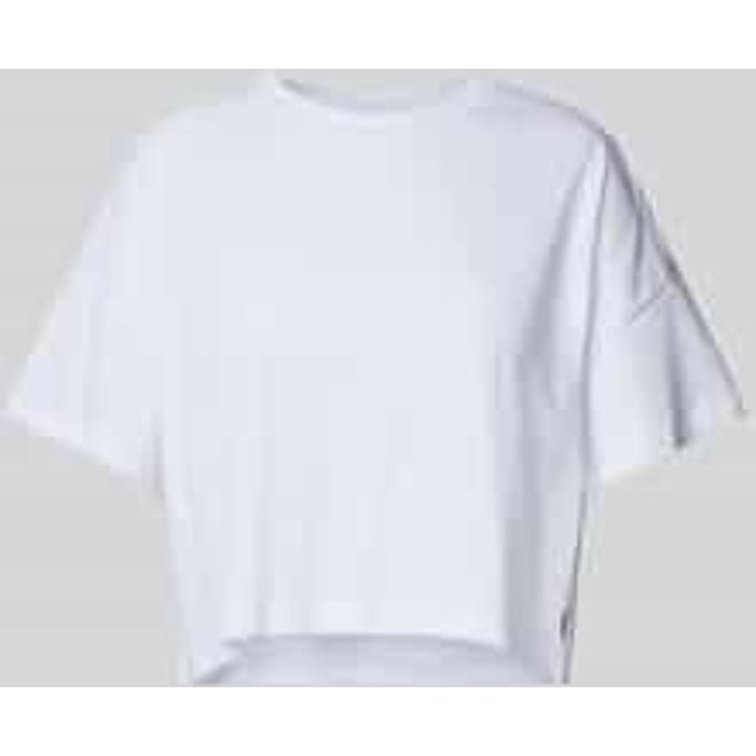 Kort T-shirt met labeldetail, model 'ALENA'