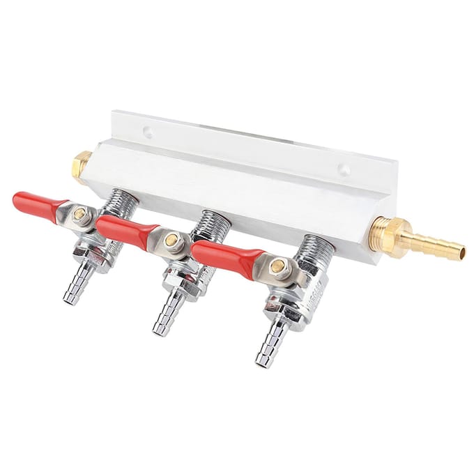 3-weg CO2 Gas Distributie Manifold Bier Tappen Vat Dispenser white