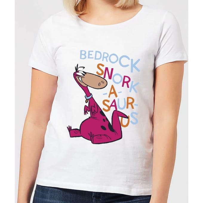 The Flintstones Bedrock Snork-A-Saur-Us Women's T-Shirt - White - M
