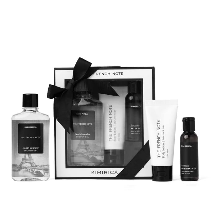 Kimirica Coffret Cadeau boîte cadeau de luxe lavande pour Hommes & Femmes Ensemble de 3 black