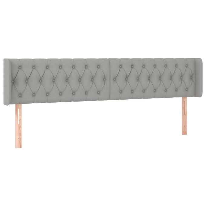vidaXL - Hoofdbord - LED - 203x16x78/88 - cm - stof - lichtgrijs