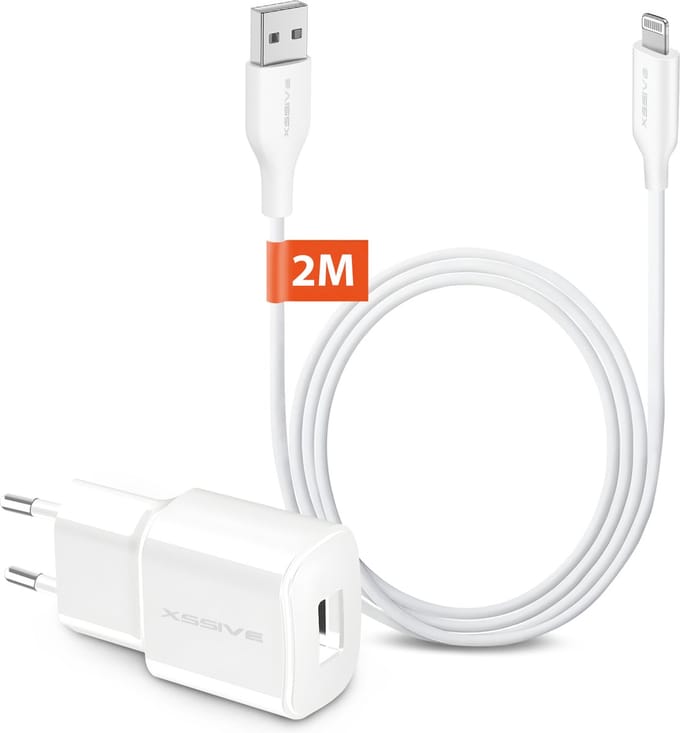Oplader met 2 Meter Kabel - Geschikt voor AirPods, iPhone met Apple Lightning aansluiting