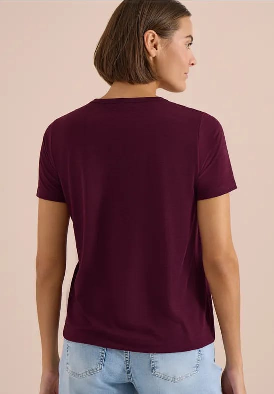 Shirt met korte mouwen en burn-out look