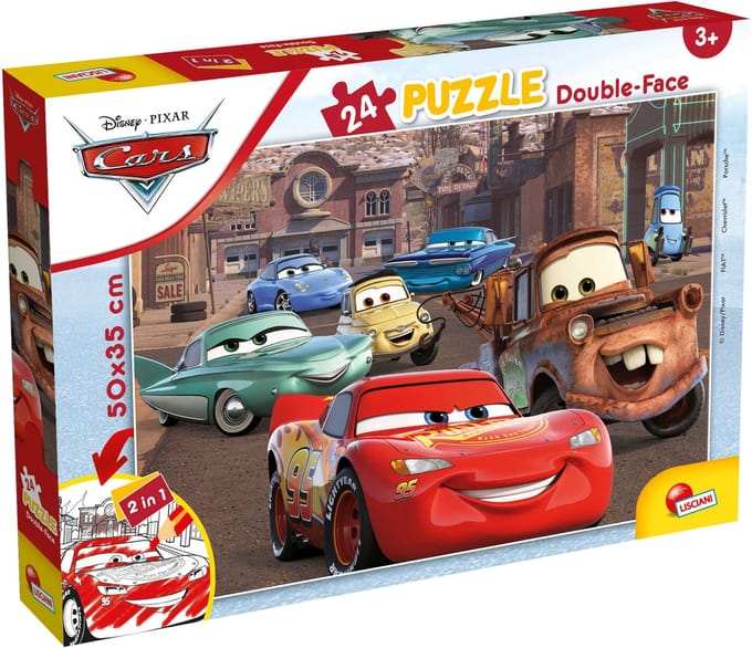 Lisciani - Cars - Double face - Puzzel - 24 stukjes