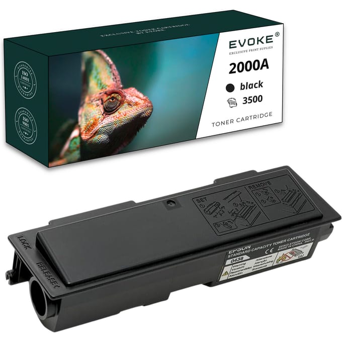 Evoke Compatibele Toner voor Epson C13S050438 / C13S050436 2000A Zwart 3500 Pagina's Aculaser M2000D M2000Dn M2000Dt M2000Dtn