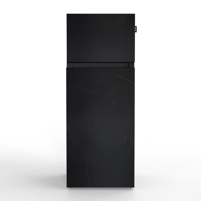 NUNKI MEDIUM-FKEL / Dubbel-Deurs Koelkast, E Klasse, 206l, Zwarte Marmerlook Kelya, Satin (FRONT only)