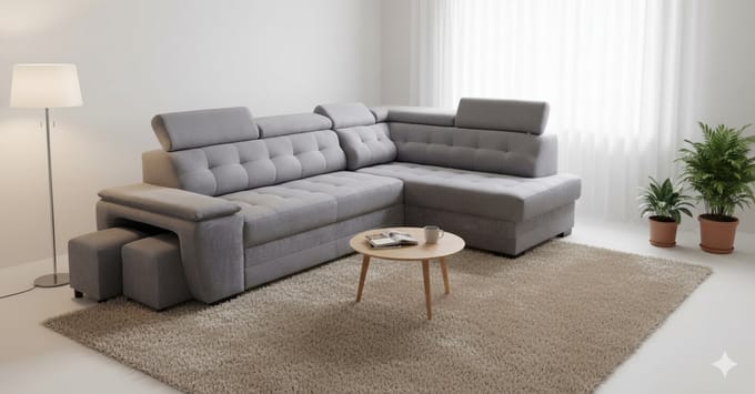 Luxe Uitschuifbare Slaapbank – Antraciet – 277x180x100 cm – Industrohome