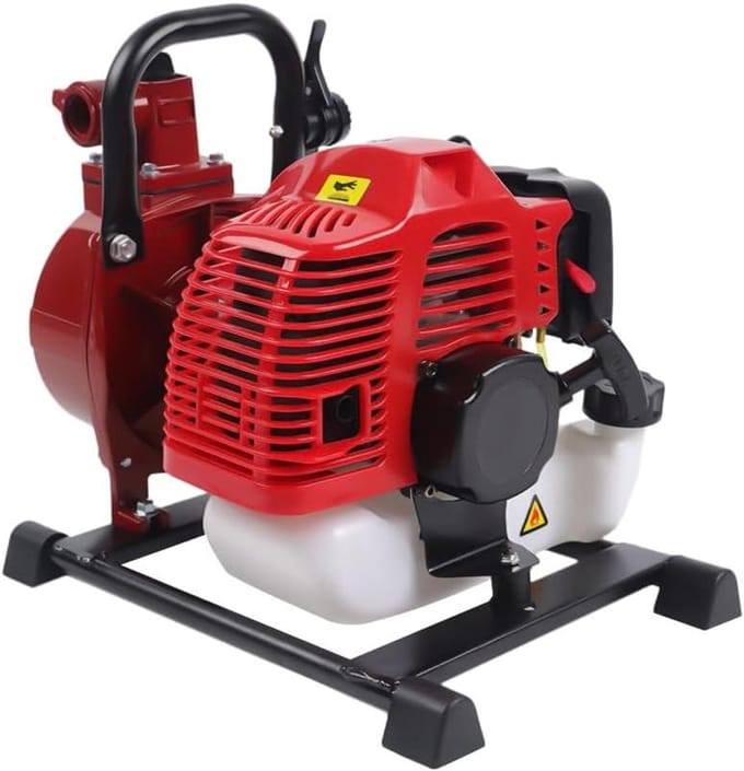 Waterpomp Benzine - Tuinpomp Motorpomp - Tuin Irrigatie - Hand Pull Start - 1 Inch - Rood