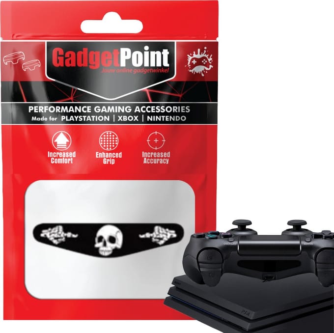 Gadgetpoint - Controller Stickers voor PS4, PlayStation 4 - Performance Gaming Skin - Bescherming Accessoires - Skelet - Doodskop