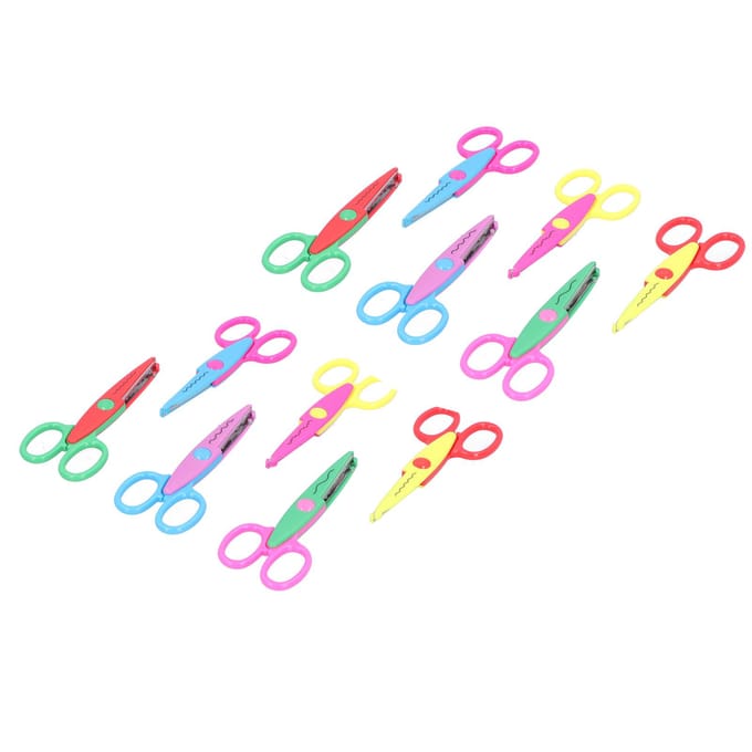 12 stuks DIY Kinderknutselschaar Kunst Decoratieve Papierschaar voor Scrapbooks blue