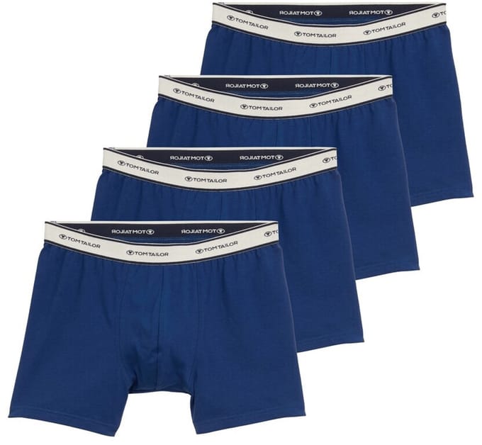 Tom Tailor - Halflange boxers in een 4-pack - Maat S/4 - blue-medium-solid