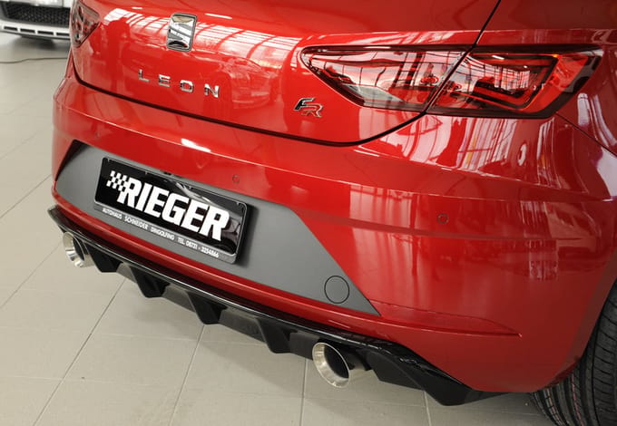 RIEGER - SEAT LEON FR 5F EX FACELIFT - PERFORMANCE DIFFUSER TIP LEFT - GLOSS BLACK