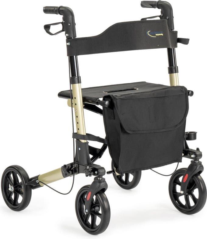 MultiMotion City Lichtgewicht rollator - Champagne - Compact Opvouwbaar - PU banden