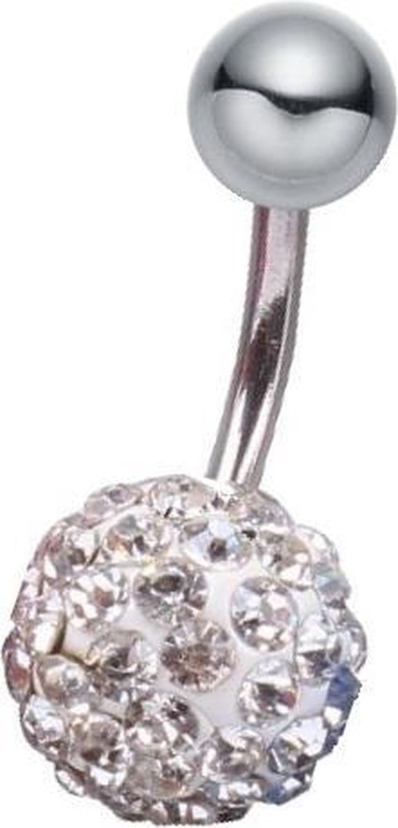 Fako Bijoux® - Navelpiercing - Disco Dots - Wit