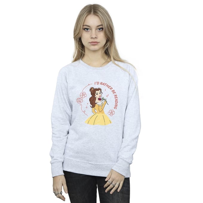 Disney Dames/Dames Beauty And The Beast I´d Rather Be Reading Sweatshirt (Sportgrijs)