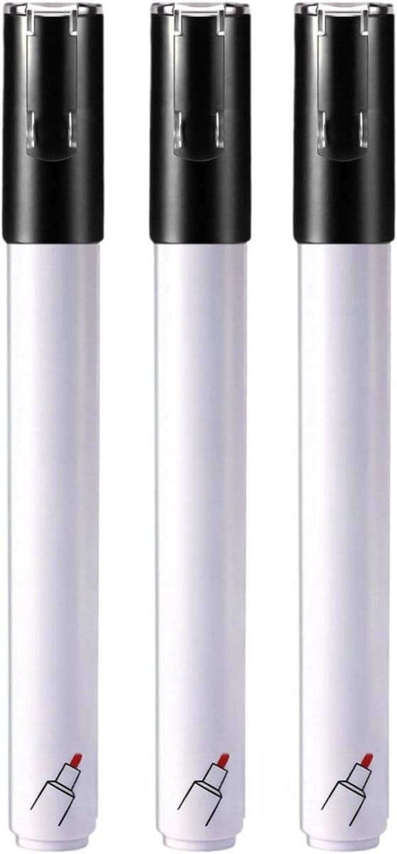 Restauratie Verf Pen - Steen Marker - Inscripties Herstellen - Sneldrogend Waterdicht - 3 Stuks - Zwart
