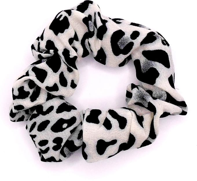 Scrunchie panterprint grijze tinten