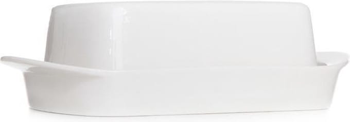 Botervloot - Boterschaal - Boterpot - wit - 19,5x12xh7cm