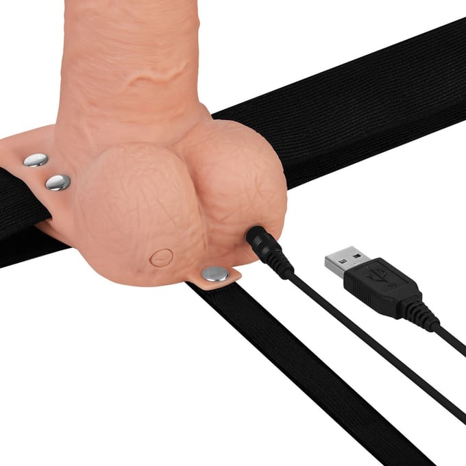 'Hollow Strap-On With Balls Flesh', 20 cm