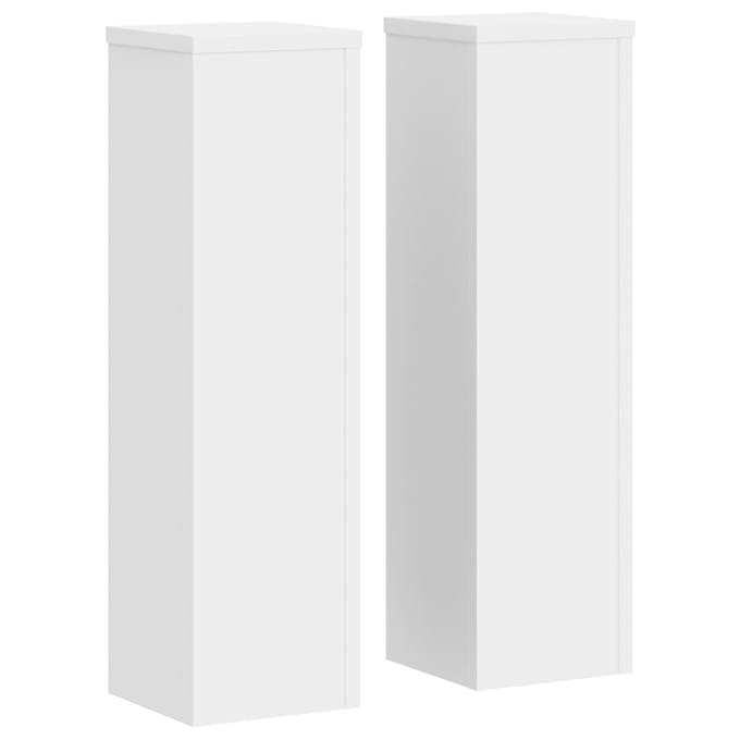 vidaXL - Plantenstandaards - 2 - st - 17x17x60 - cm - bewerkt - hout - wit
