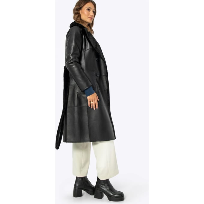 Wittchen Damesjas met stropdas, dubbelzijdig, zwart, polyester