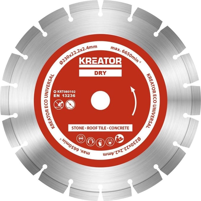 Kreator  KRT080102 Diamantschijven set – Ø230MM – universeel – 3 stuks