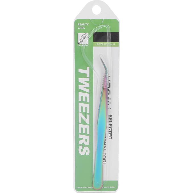 Pinces à cils professionnelles Acier inoxydable Extensions de cils Greffage Outils de maquillage(Multicolore white