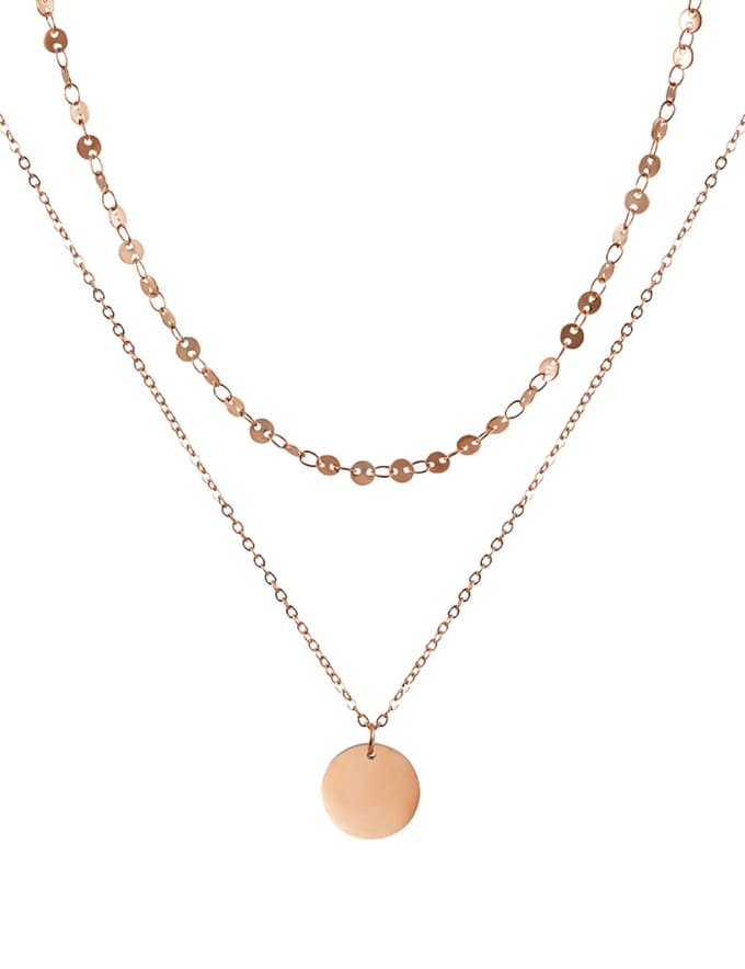 good.designs Meerrijige ketting met muntbedeltje