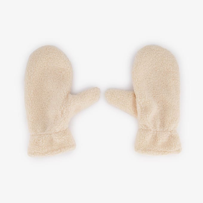 Dames teddy wanten beige