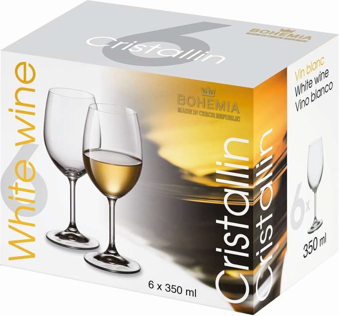 Bohemia Wijnglazen kristal 350ml per 6