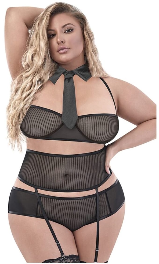 Magic Silk - Exposed C148BLK2XL - Office Romper Queen Size