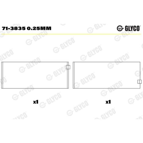 Drijfstanglager GLYCO 71-3835 0.25mm