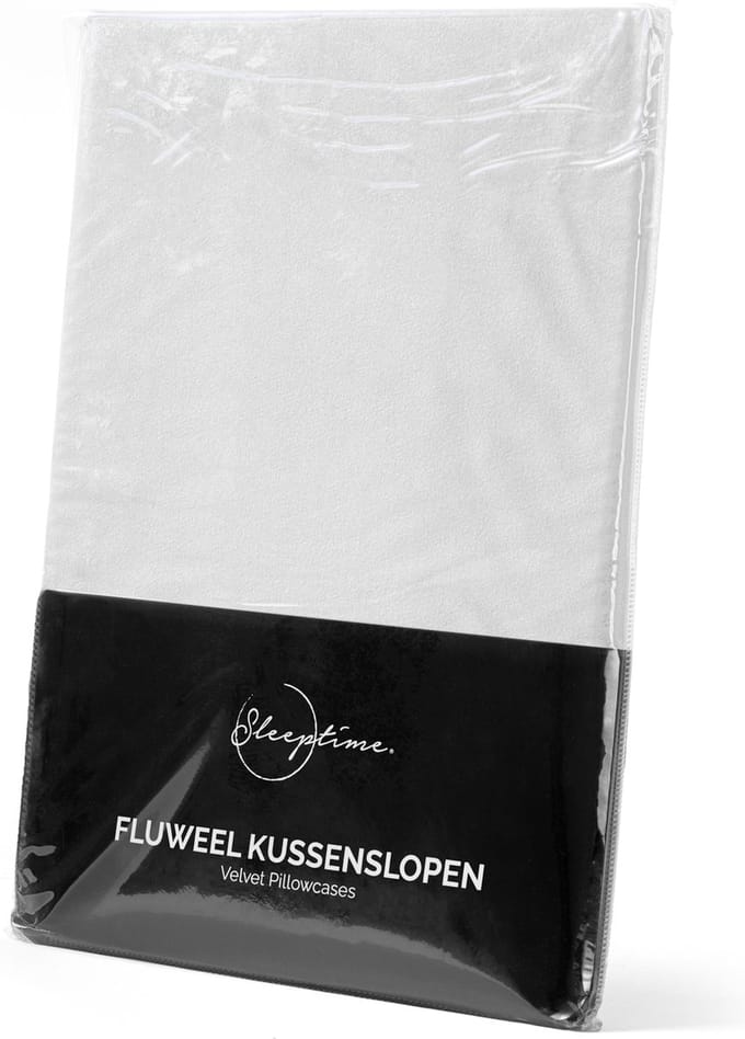 Sleeptime Velvet 2 in 1 kussenslopen Wit 60 x 70