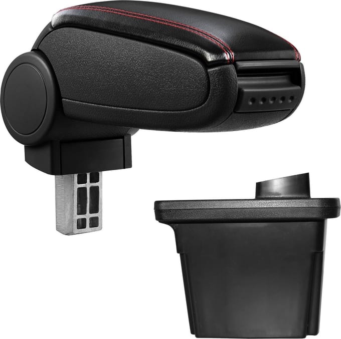 Armsteun Hyundai i30 2007-2012 kunstleer zwart rood stiksel