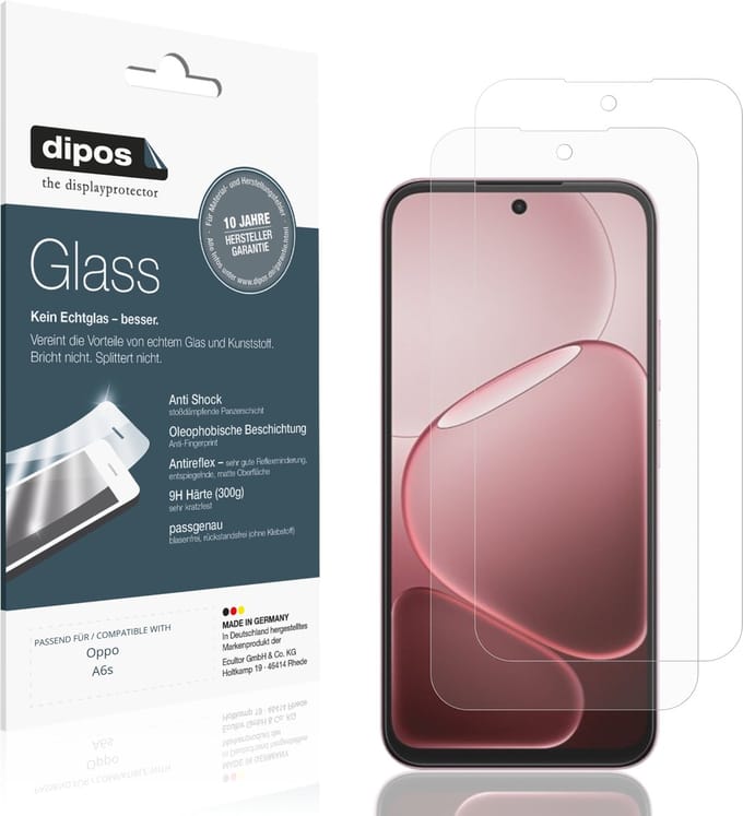 dipos – 2x Matte Pantserfolie geschikt voor Oppo A6s | 9H Screenprotector