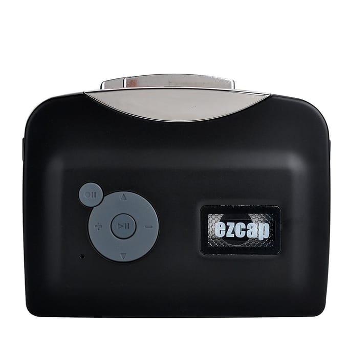 ezcap230 USB Cassettespeler met Oortjes TapetoMP3 Converter Draagbare Walkman Stemrecorder zwart