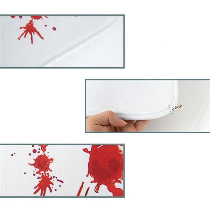 Halloween Badmat Bloedige Voetafdruk Enge Bloed Badkamer Vloerpads Wasbaar brown