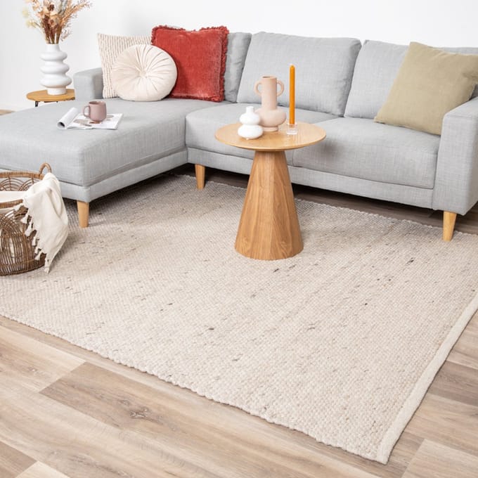 NATURL. Wollen vloerkleed - Feline Wit/Gemeleerd - 200x290cm