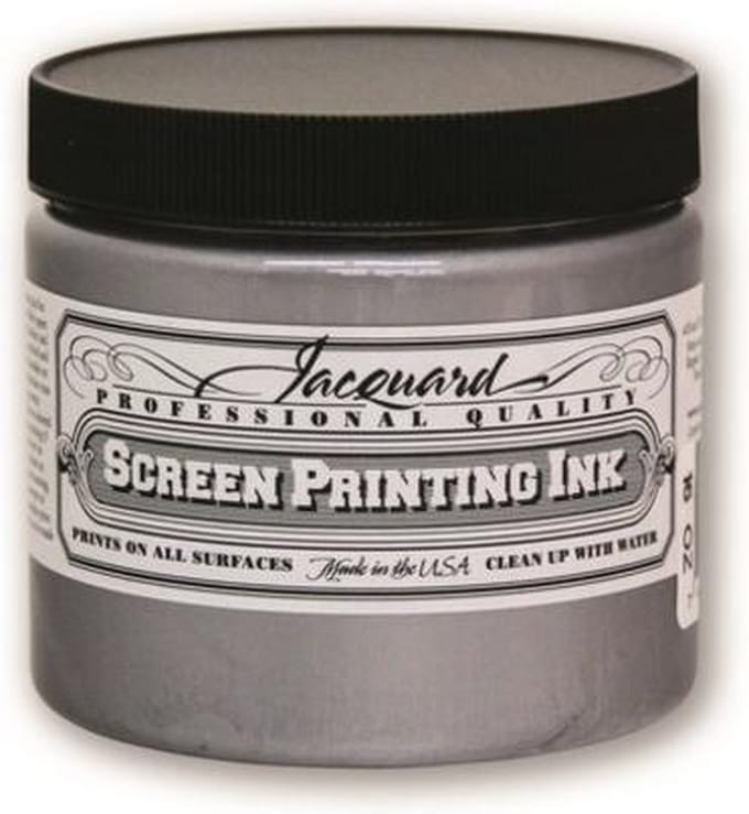 Jacquard zeefdruk inkt 470 ml zilver textielverf.