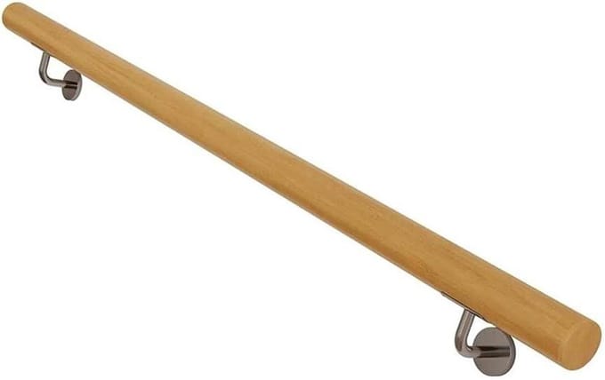 Houten Leuning - Trapleuning Wandsteun - Veilig Traplopen - Massief Hout - 4.8m - Wit