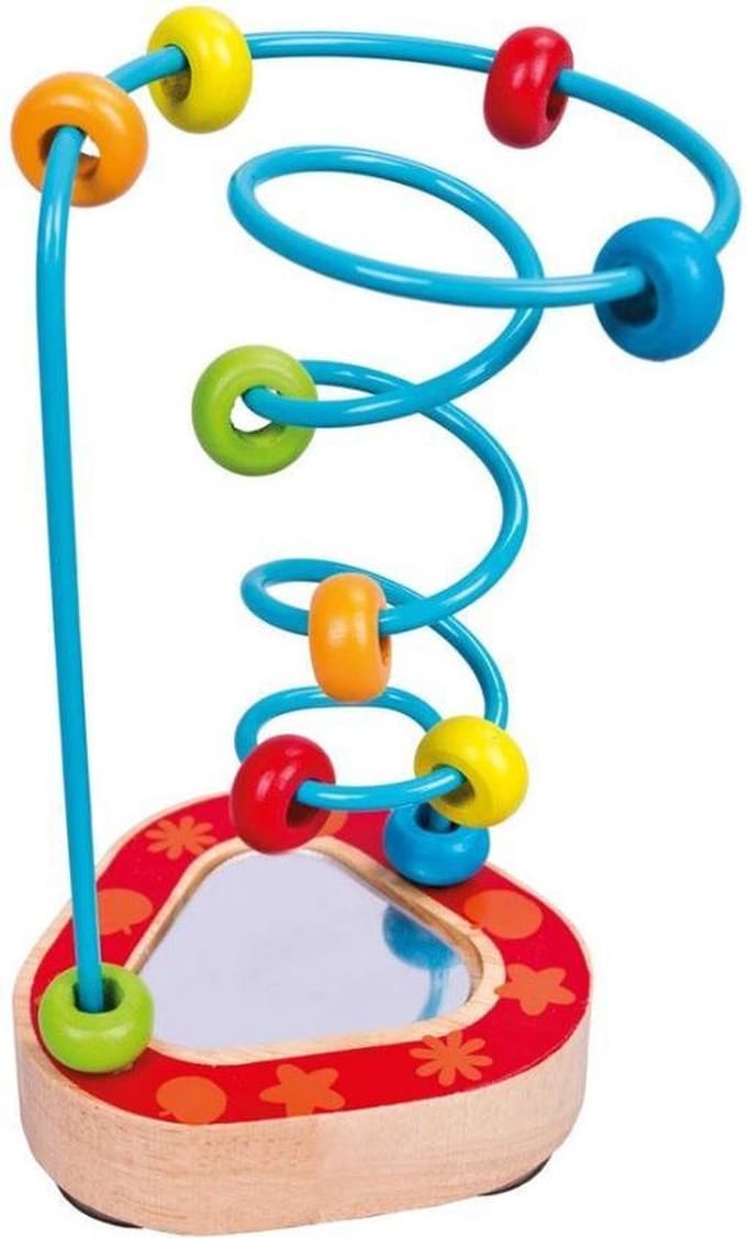 Bino Kralendoolhof Labyrint Spiegel Junior 16 Cm Hout Blauw