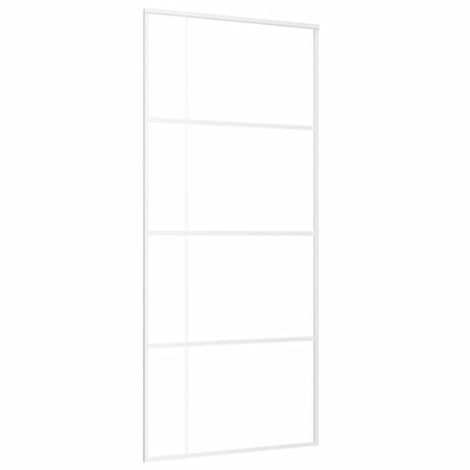 vidaXL - Schuifdeur - 90x205 - cm - ESG-glas - en - aluminium - wit