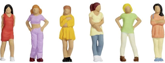 NOCH 45517 TT Vrouwelijke tieners figuren Geverfd, Staand