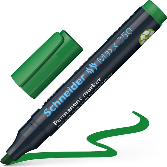 Schneider permanent marker - Maxx 250 - beitelpunt - groen - S-125004
