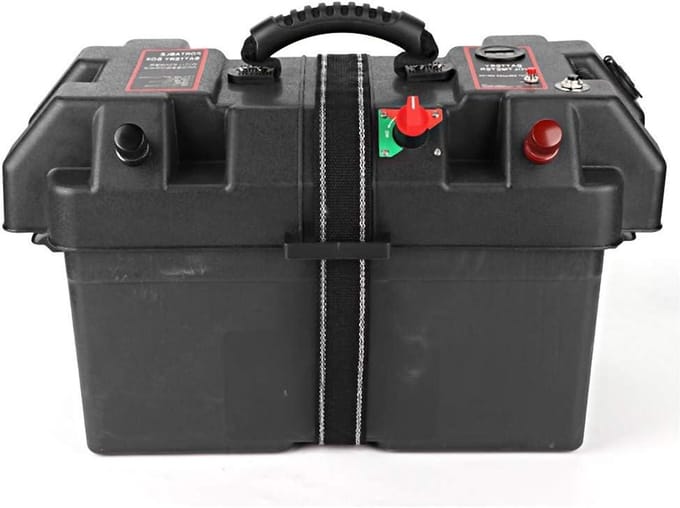 Motor Accubak - Power Station - Boot Energie - Ingebouwde Batterijmeter - Groep 24/27 - Zwart