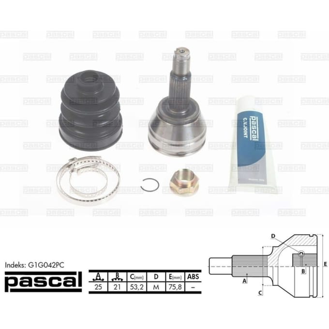 Homokineet reparatie set, aandrijfas PASCAL G1G042PC