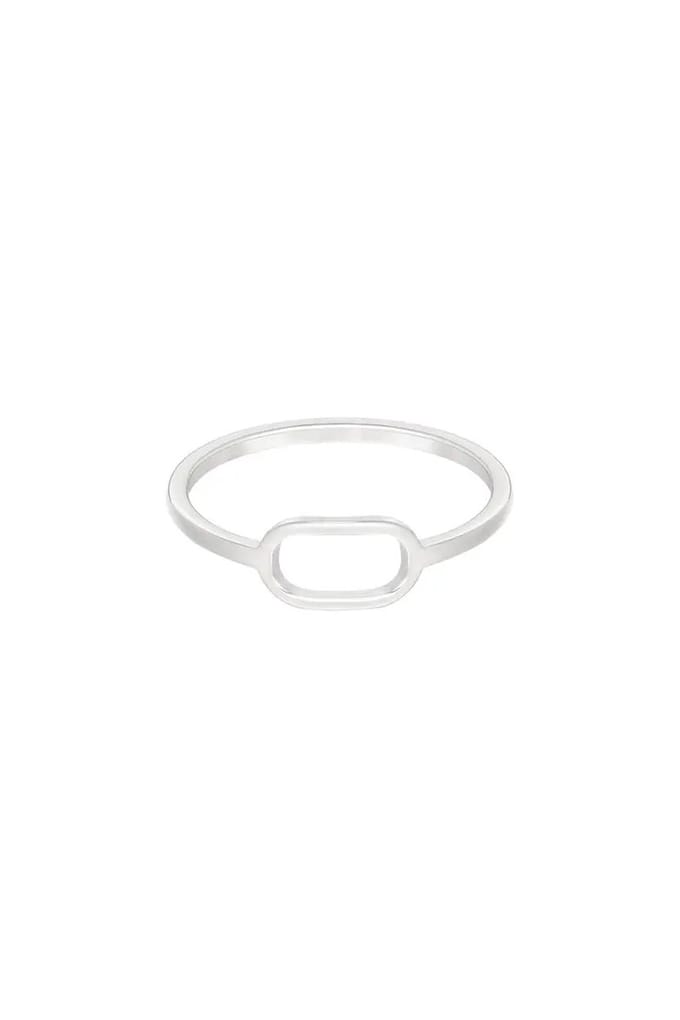 Yehwang - Dames ring - Maat 18 - stainless steel - Zilverkleurig