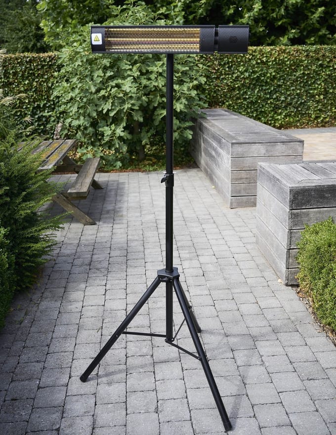 Infrarood terrasverwarmer + Remote ZWART