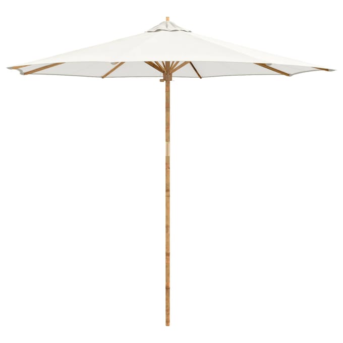 vidaXL - Tuinparasol - Rond - Ø - 270 - x - 260 - cm - Bamboe - Crèmewit